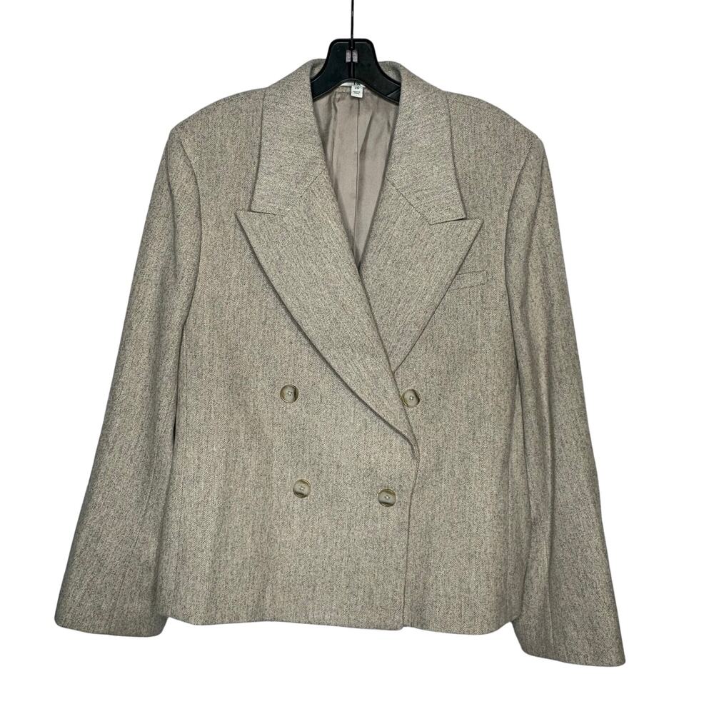 Banana Republic Herringbone Wool Boxy Classic Cropped Fit Blazer Jacket Size 20